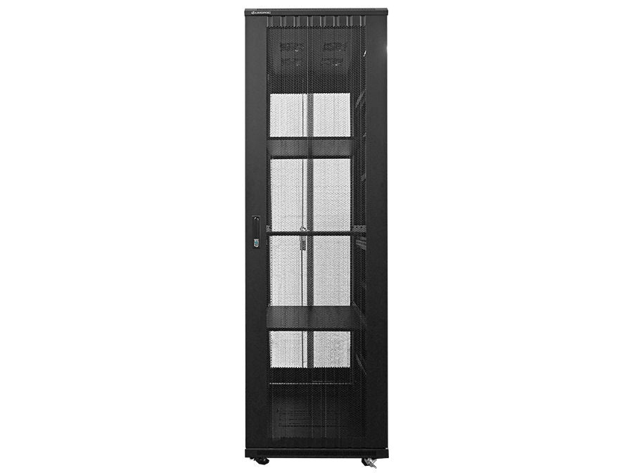 Linkbasic 42U 1M Deep Cabinet 4 Fans 3 Shelves & Perforated Steel Doors - Linkbasic CAB-42U1P