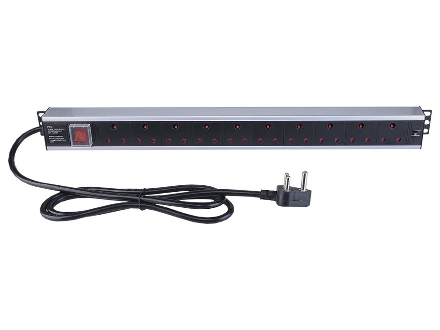 Linkbasic 10 Way Aluminium Moulded Rack Mount PDU - Linkbasic CAB-P10
