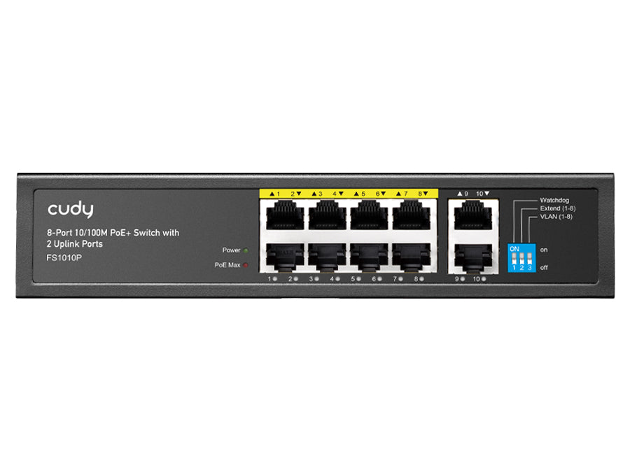 Cudy FS1010P 8-port PoE+ Fast Ethernet switch with two uplink ports