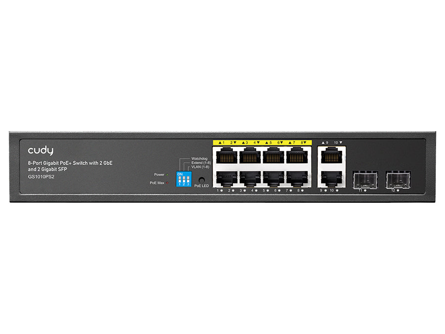 Cudy GS1010PS 8 Port Gigabit PoE 110W 2SFP 2 Gigabit Ethernet Switch product image