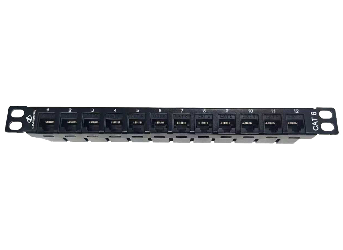 Linkbasic 12 Port Cat6 10-inch Patch Panel for Mini Rack - Linkbasic LB-PP126MR