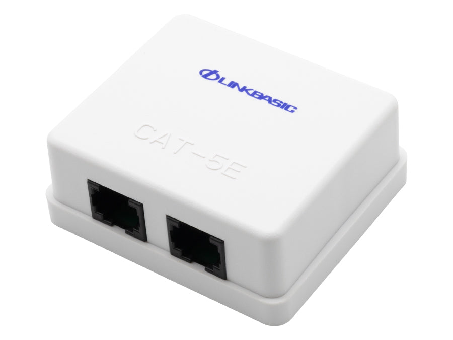 Linkbasic Cat5e Double Surface Mount Box - Linkbasic LB-SM2