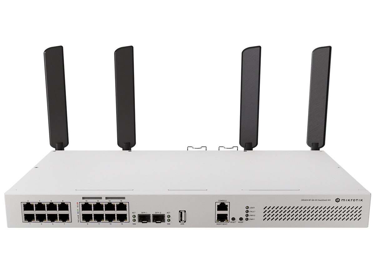 MikroTik CRS418PAX Cloud Router Switch 16 Port with 8 PoE 150W 2SFP+ WiFi 6 product image