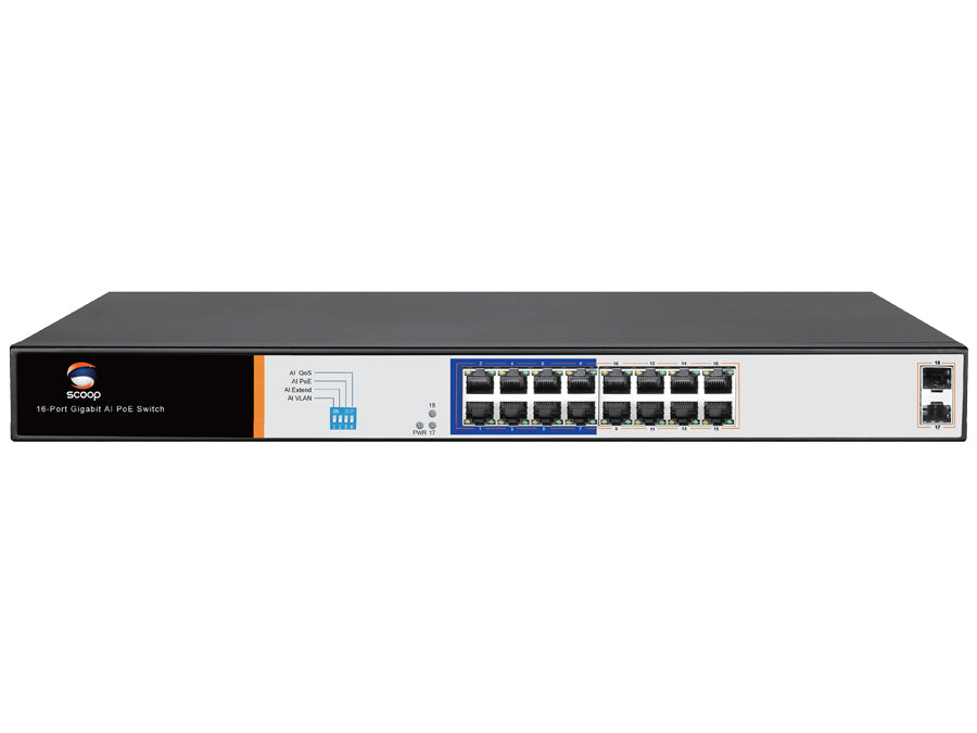 SPS-16G2S 16 Port Gigabit PoE 150W 2SFP Switch product image