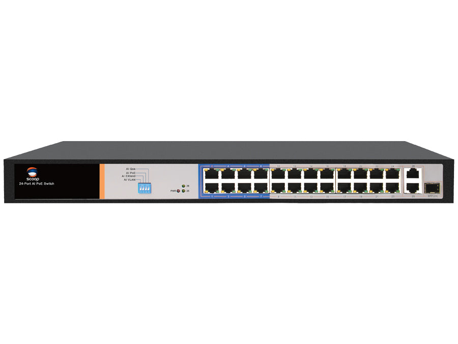 SPS-24F2GS 24 Port Fast Ethernet PoE 250W 2 Gigabit 1SFP Switch product image