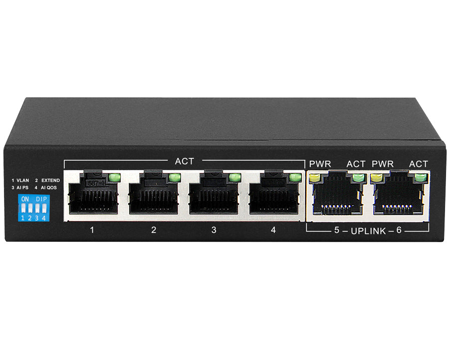 SPS-4G2G 6 Port Gigabit 4 PoE 60W Switch product image