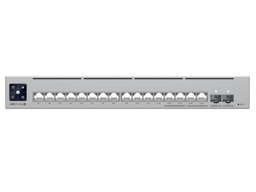 Ubiquiti USW-PRO-MAX16P UniFi Pro Max Switch 16 with 12 PoE 4x 2.5Gbps PoE++ 180W product image