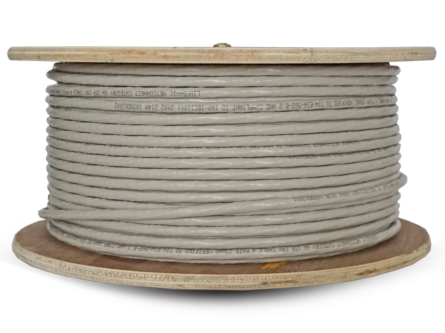 Linkbasic 100m Drum Cat6a Solid Grey UTP Cable - Linkbasic UTP-6100A