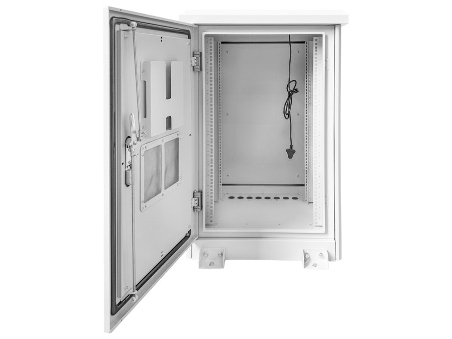 18U 600mm Deep Outdoor Cabinet with 2 fans – product view 2
