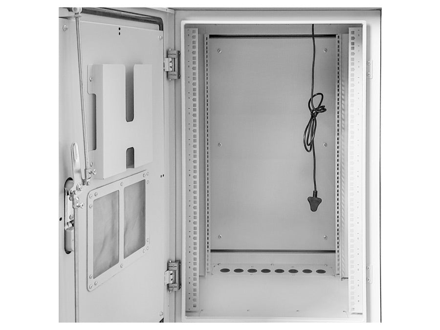 18U 600mm Deep Outdoor Cabinet with 2 fans – product view 3