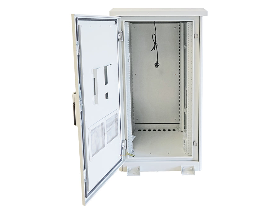 25U 800mm Deep Outdoor Cabinet with 4 fans – product view 3
