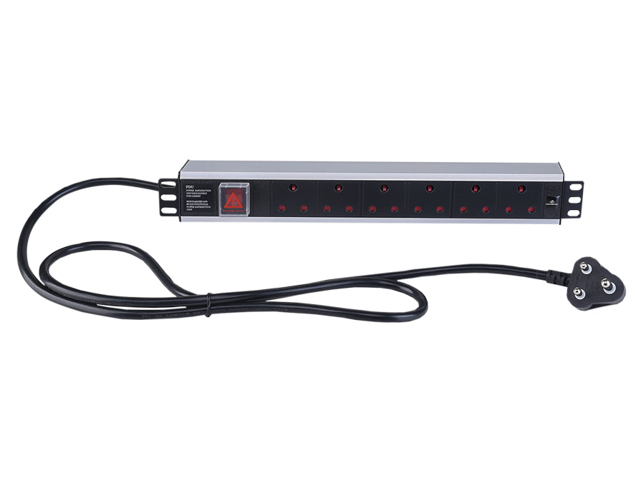 Linkbasic 6 Way Aluminium Moulded Rack Mount PDU – product view 2