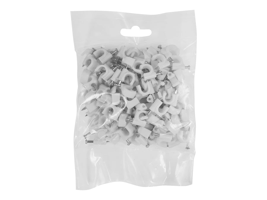 8mm Cable Clips 100 Pack White – product view 2
