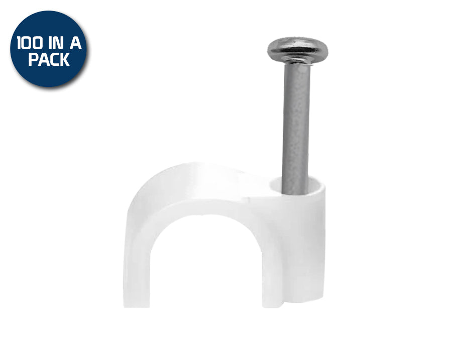 8mm Cable Clips 100 Pack White – product view 3