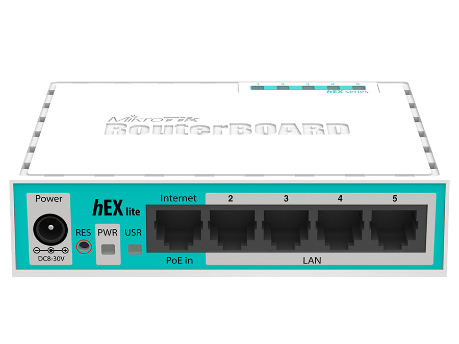 MikroTik HEXLITE hEX Lite 5 Port Ethernet Desktop Router – product view 2