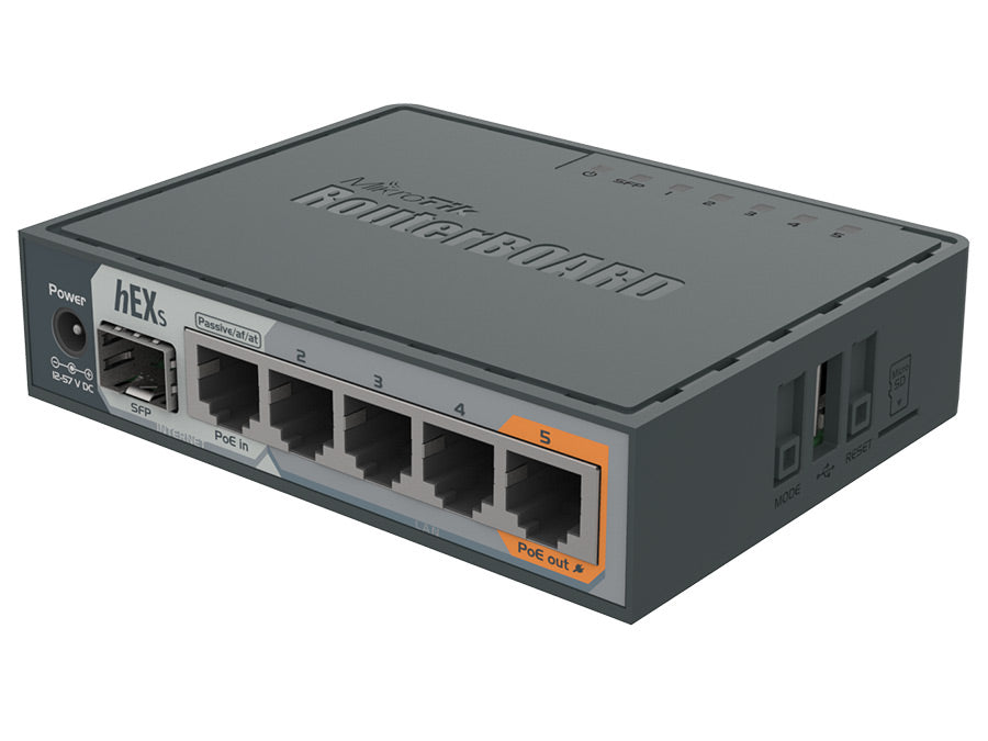 MikroTik HEXS hEX S 5 Port Gigabit 1x 2.5G SFP Desktop Router – product view 2