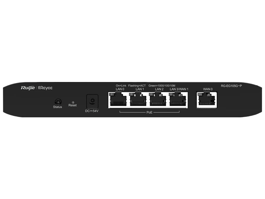 Reyee RG-EG105GP 5 Port Gigabit 2 WAN 4 PoE 54W 100 User Cloud Router – product view 4