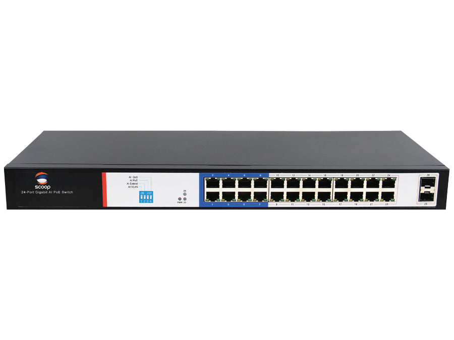 SPS-24G2S 24 Port Gigabit PoE 250W 2SFP Switch – product view 3