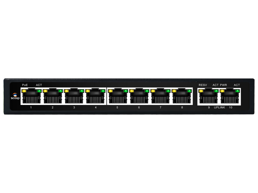 SPS-8F2G 8 Port Fast Ethernet PoE 96W 2 Gigabit Switch – product view 2